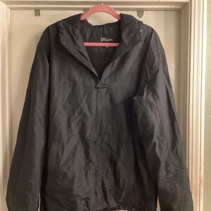 Port Authority Men's Black zipper lined jacket with hoodie